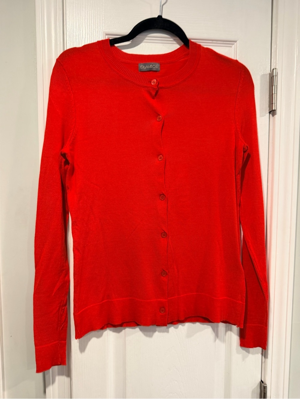 NWOT Style & Co Size S Red Lightweight Button Front Cardigan Sweater Rayon Blen